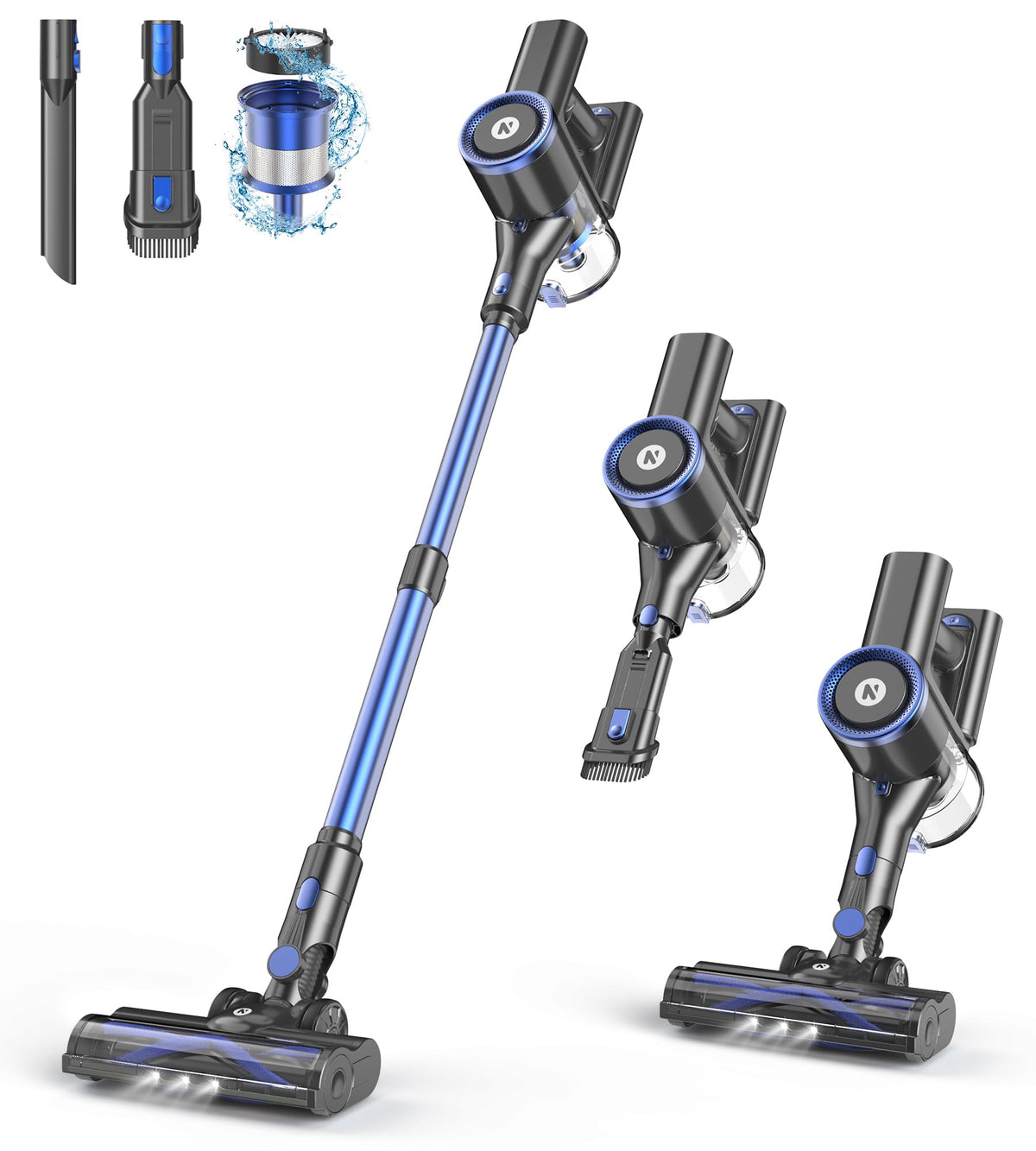 PowerClean Cordless Stick Vacuum – 3 Suction Modes & LED Headlights