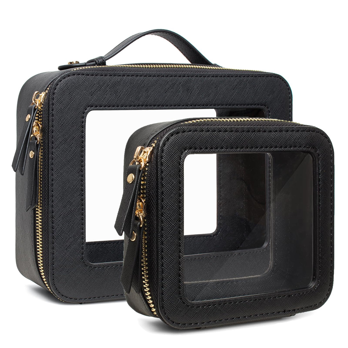 Clear Travel Makeup & Toiletry Bag Set – 2 Piece