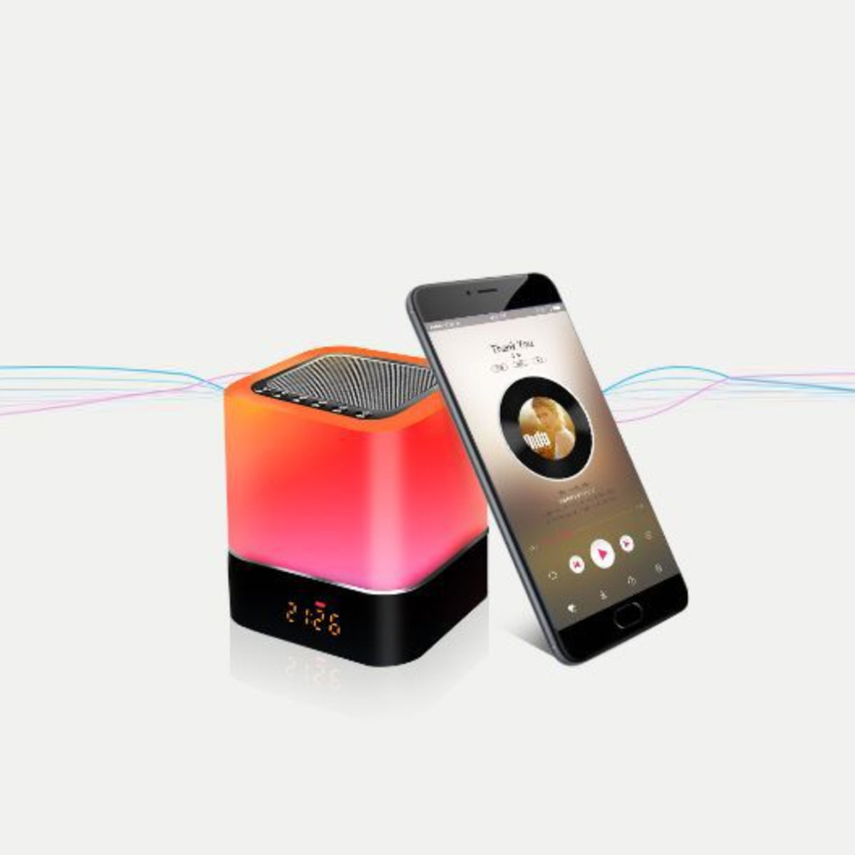 Smart Mood Lamp with Bluetooth Speaker, Alarm Clock & Phone Charger