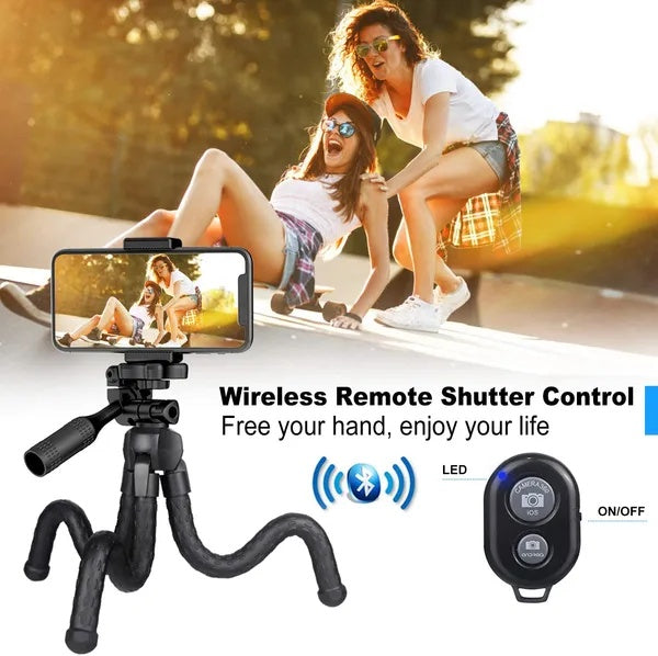 Flexible 360° Phone Tripod with Wireless Remote