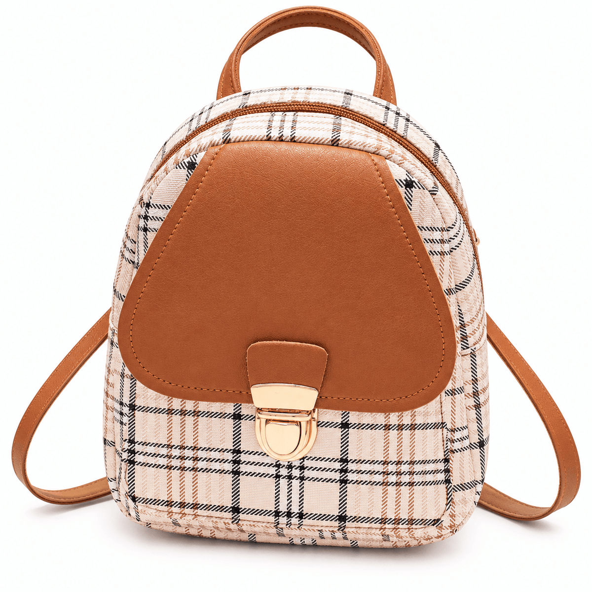 Chic Plaid Mini Backpack