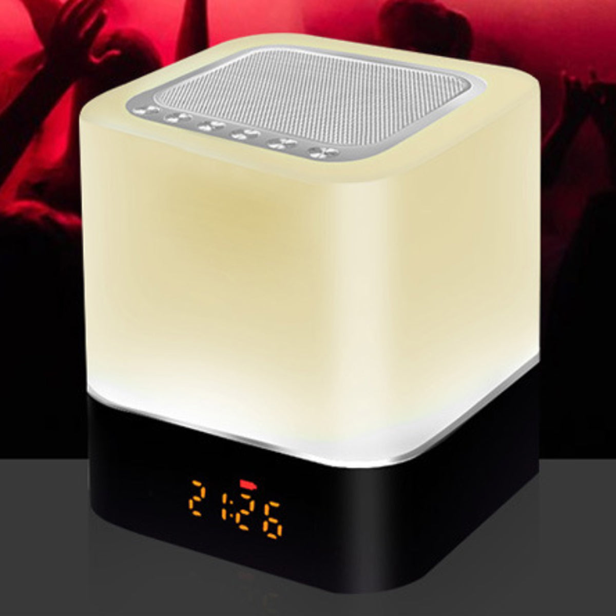 Smart Mood Lamp with Bluetooth Speaker, Alarm Clock & Phone Charger