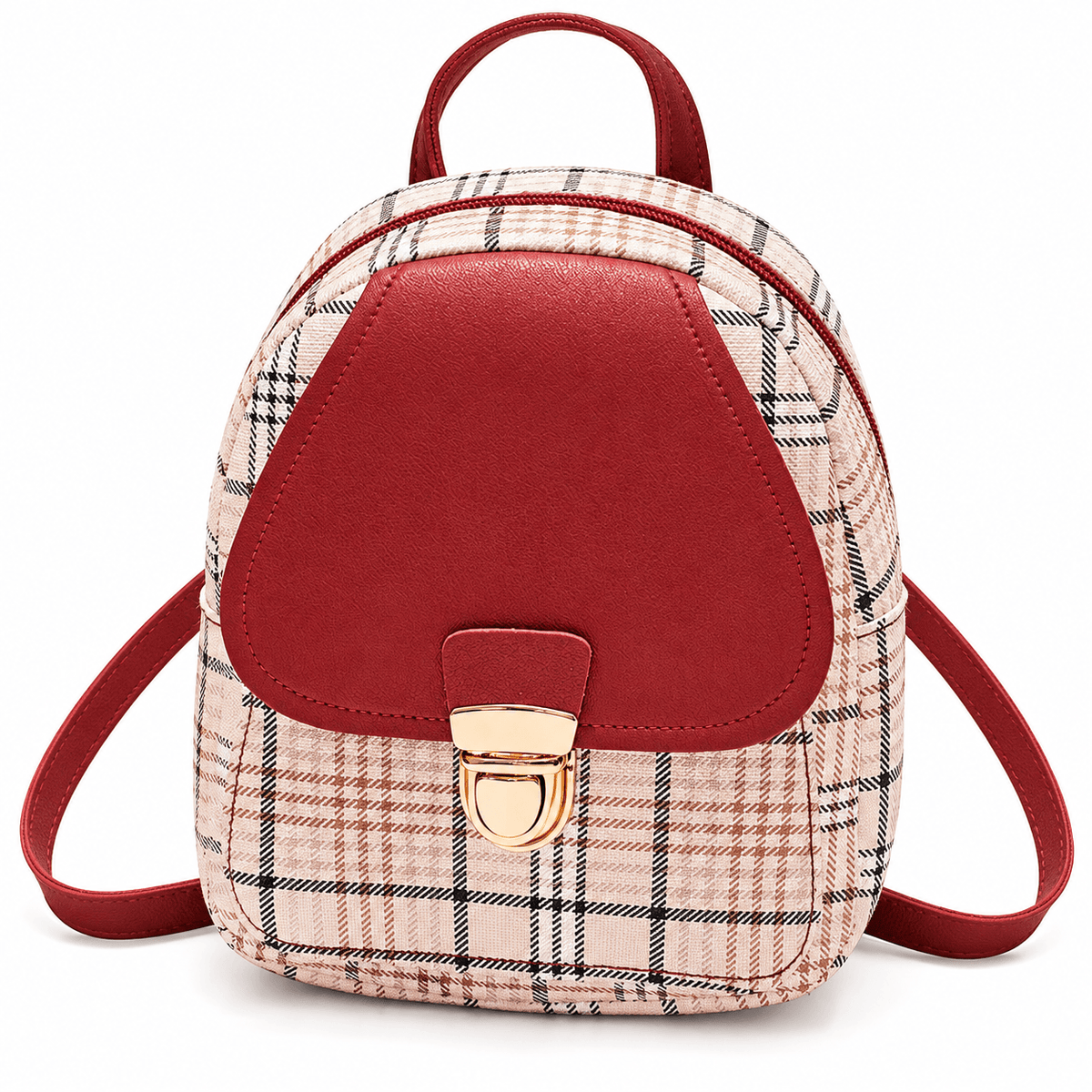 Chic Plaid Mini Backpack