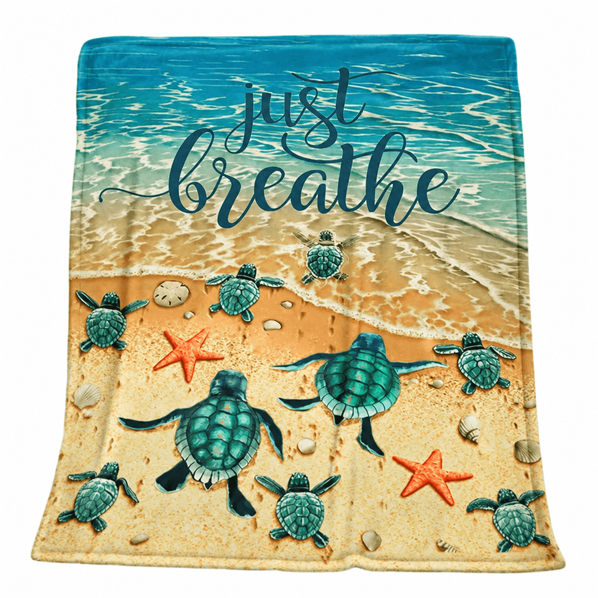 Sea Turtle Coastal Throw Blanket